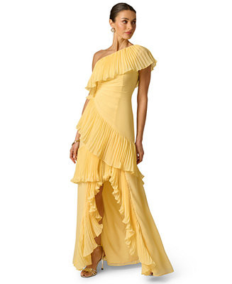 Women's One-Shoulder Chiffon High-Low Gown | Macy's