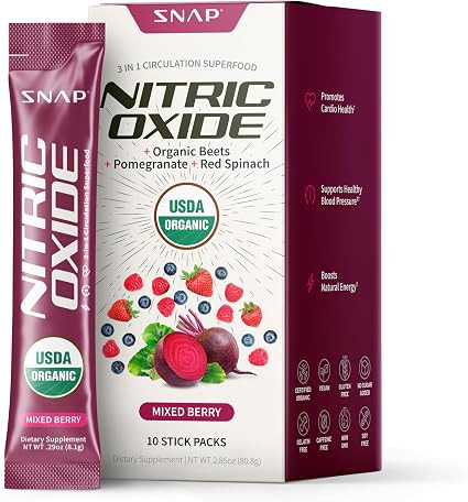 Snap Supplements Organic Beet Root Powder Nitric Oxide Supplement for Men & Women with Red Spinac... | Amazon (US)
