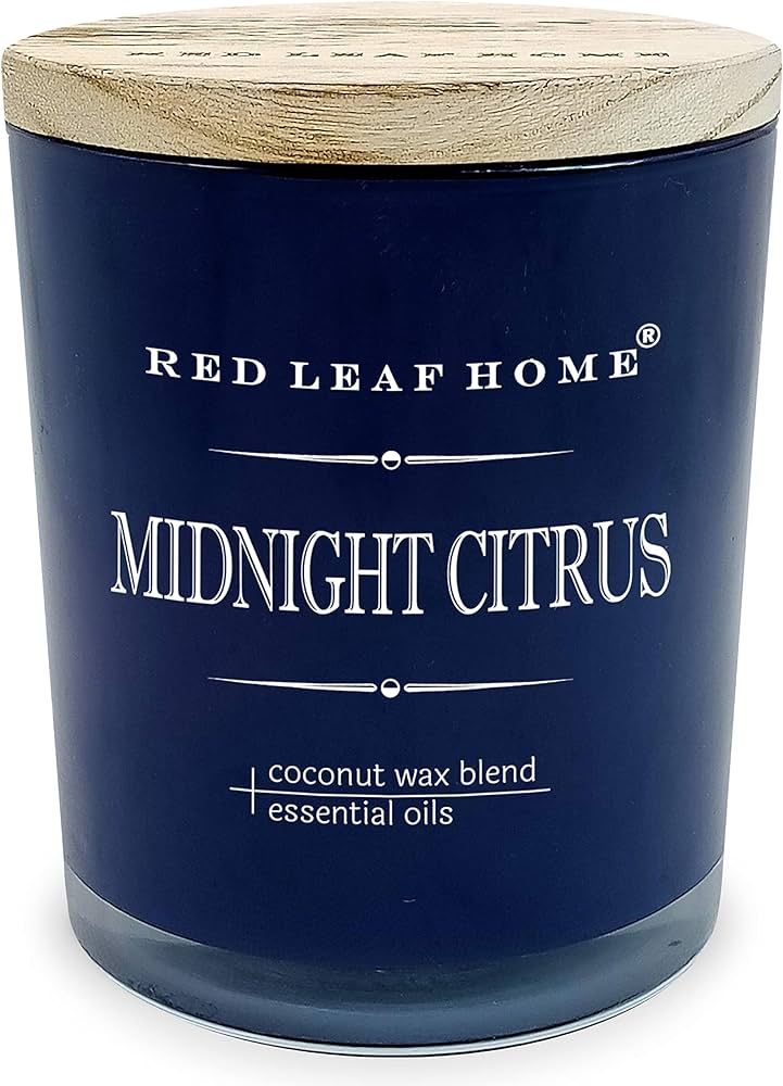 Red Leaf Home | Midnight Citrus Candle with Wooden Lid | Large | Aromatherapy | The Man Collectio... | Amazon (US)