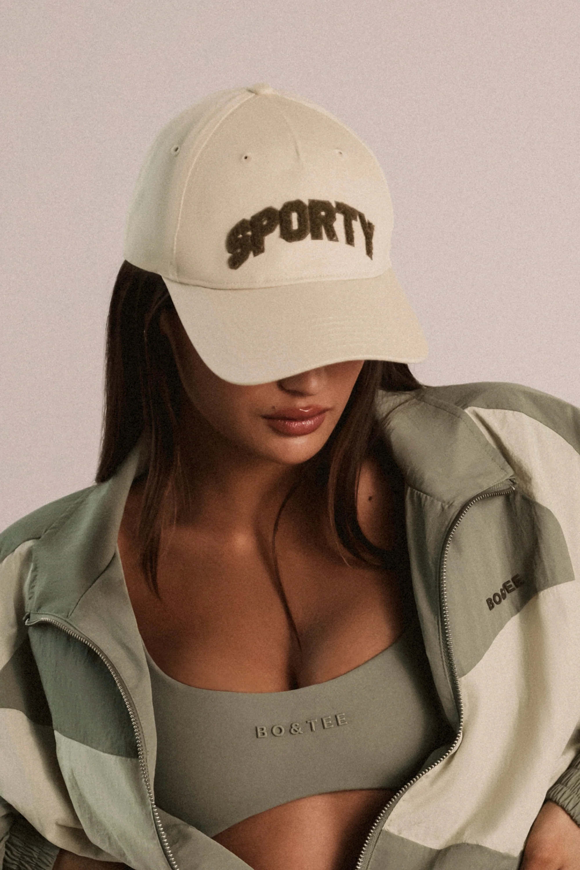 Appliqué Baseball Cap in Bone | Oh Polly