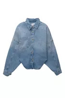 Cropped back denim shirt | PULL and BEAR UK