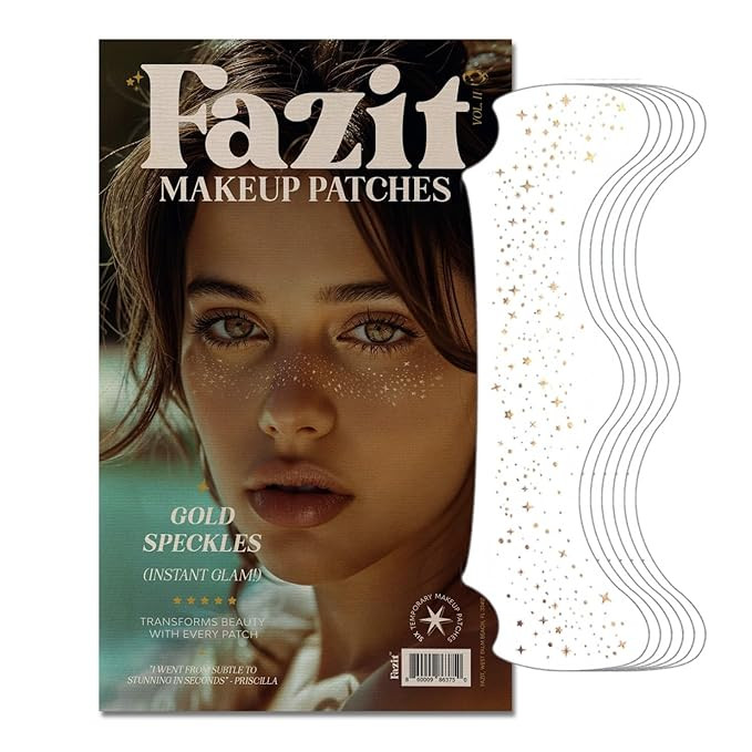 Fazit Makeup Patches - Gold - Face Glitter Makeup Speckles - Glow Up Makeup Patches - Face Glitte... | Amazon (US)