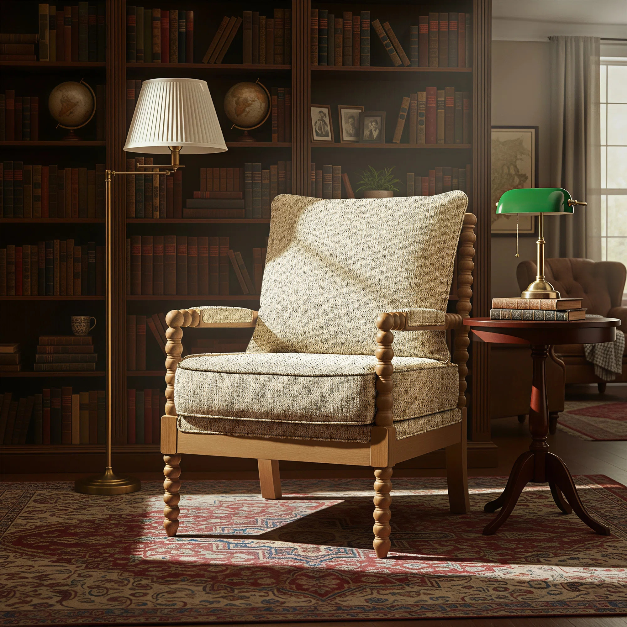 Millissa Mid-Century Solid Wood Accent Armchair with Upholstered Thick Cushion and Back | Wayfair North America