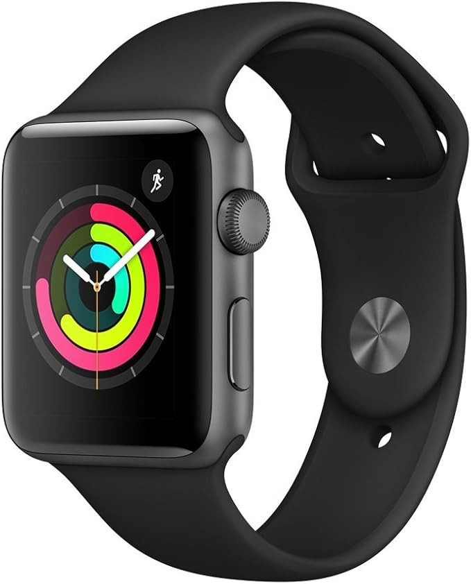 Apple Watch Series 3 (GPS, 42mm) - Space Gray Aluminium Case with Black Sport Band | Amazon (US)