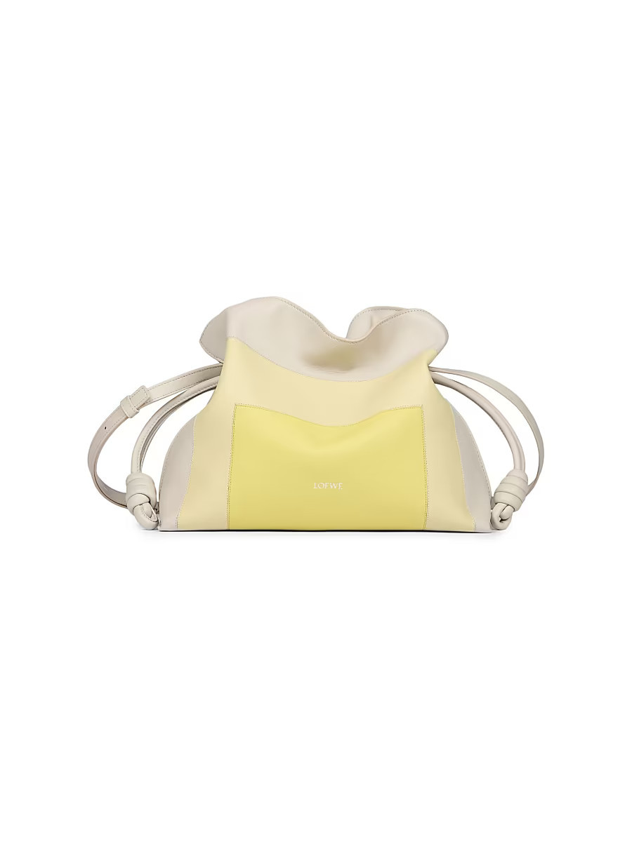 Women's Flamenco Leather Clutch - Pale Grey Light Citrine | Saks Fifth Avenue