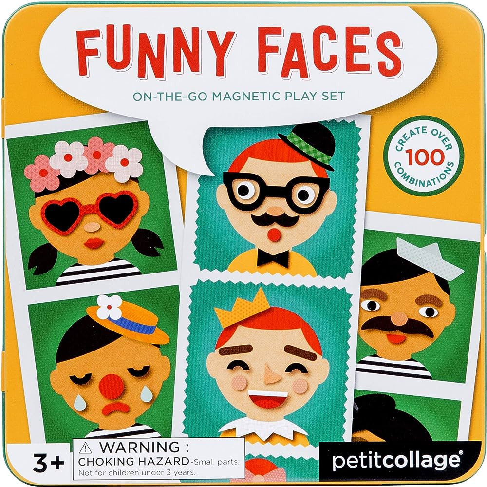 Petit Collage Funny Face Magnetic Travel Play Set – Fun Game for Families, Ideal for 2-4 Player... | Amazon (US)