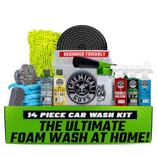 Chemical Guys HOL126 14-Piece Arsenal Builder Car Wash Kit with Foam Gun, Bucket, and (5) 16 oz Car Care Cleaning Chemicals, Gift for Car & Truck Lovers, Dads and DIYers (Works w/Garden Hose) | Amazon (US)