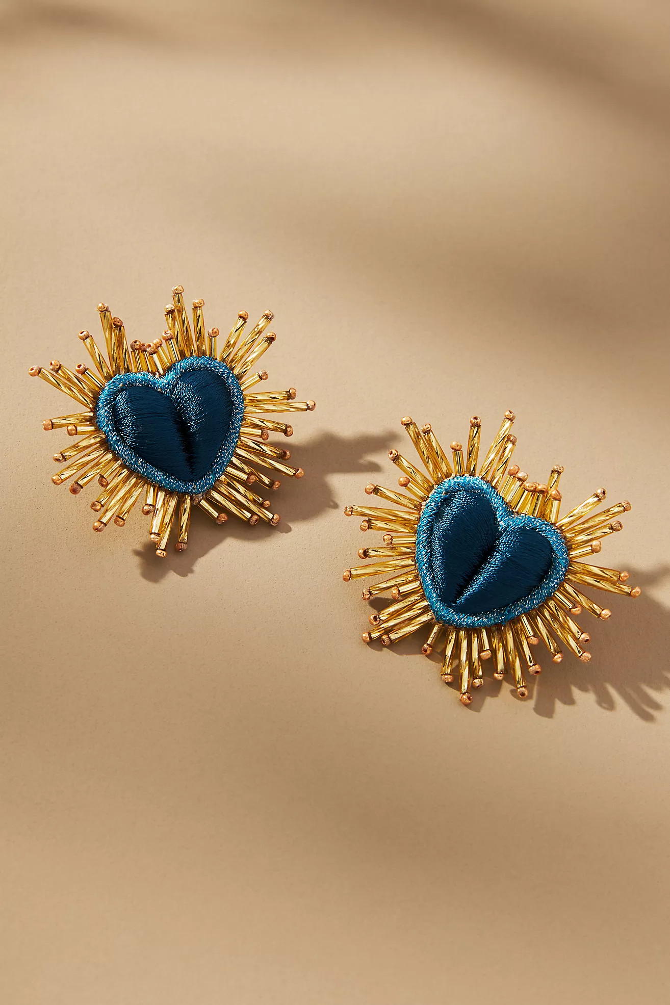 Olivia Dar Large Sparkle Heart Earrings | Anthropologie (US)