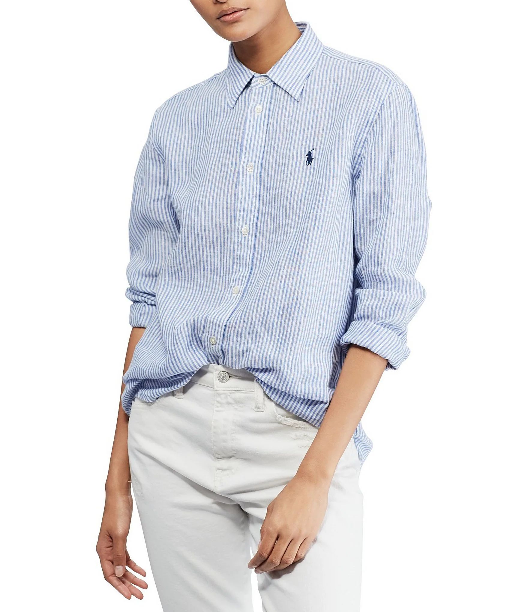 Polo Ralph Lauren Relaxed Stripe Linen Shirt | Dillards Inc.