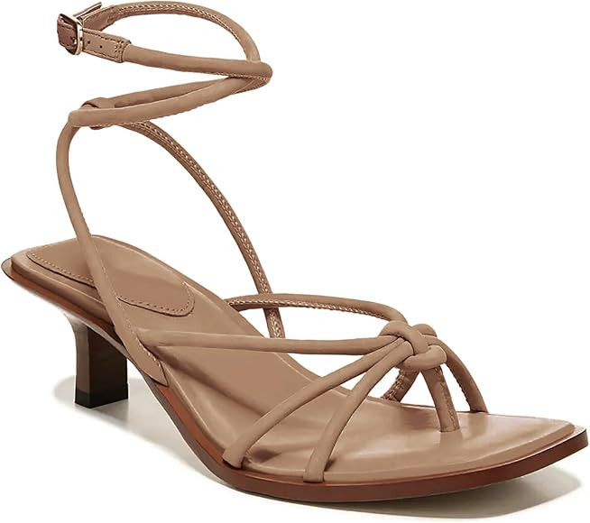 Coutgo Womens Strappy Heels Sandals Thong Gladiator Square Open Toe Low Kitten Heeled Criss Cross... | Amazon (US)