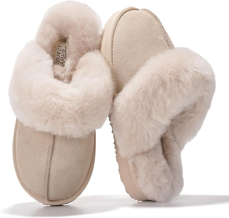 Project Cloud 100% Genuine Leather Slippers for Women Footwear with Genuine Fur Lining Womens Clo... | Amazon (US)
