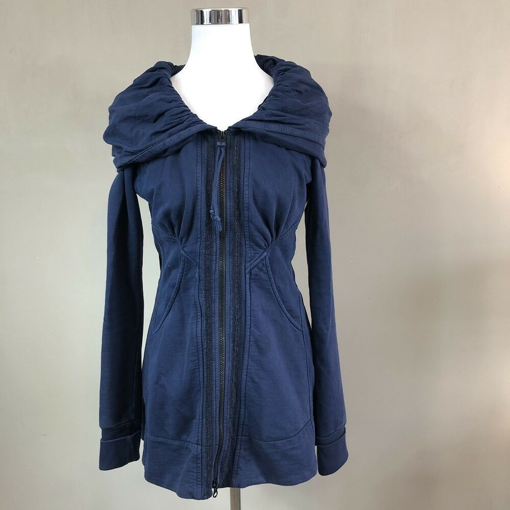 Details about   Prairie Underground Long Cloak Hoodie Jacket Organic Cotton Sz Small Navy Blue | eBay US