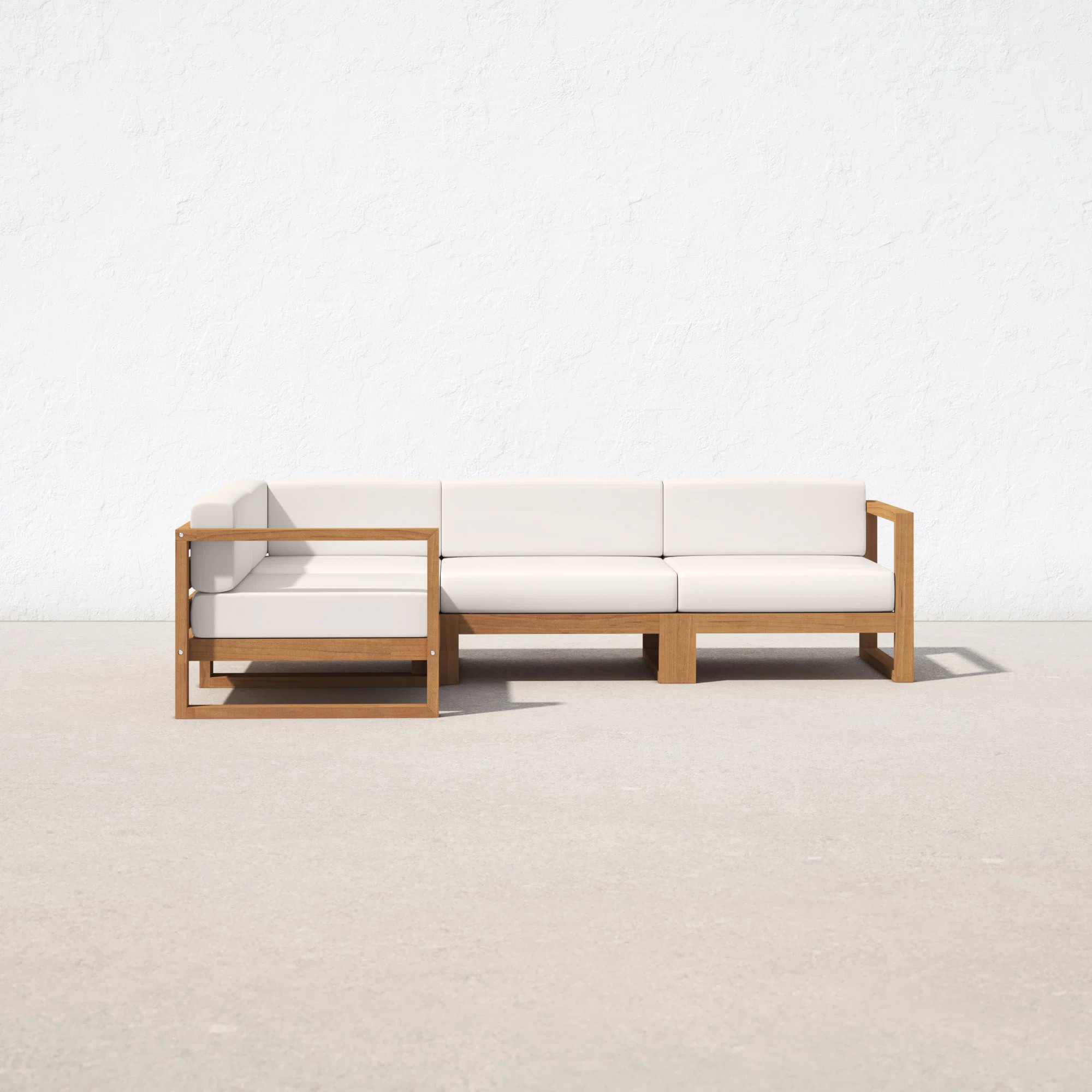 Cambridge Outdoor Patio Teak Wood 4-Piece Sectional Sofa Set | Wayfair North America