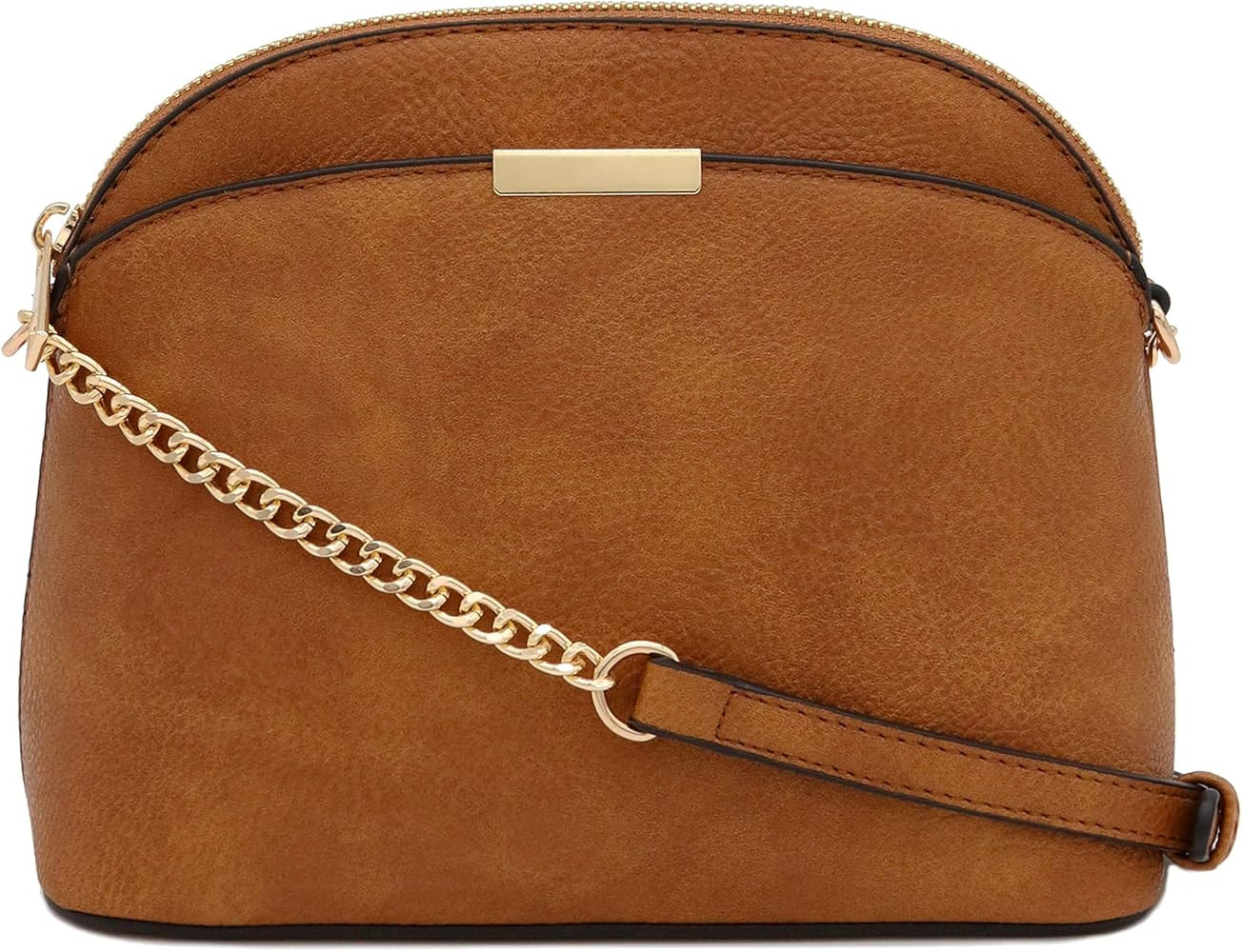 FashionPuzzle Faux Leather Small Dome Crossbody bag with Chain Strap | Amazon (US)