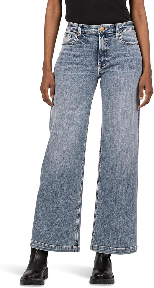 KUT from the Kloth Women's Jean High-Rise Wide Leg Clean Hem in Enforce | Amazon (US)