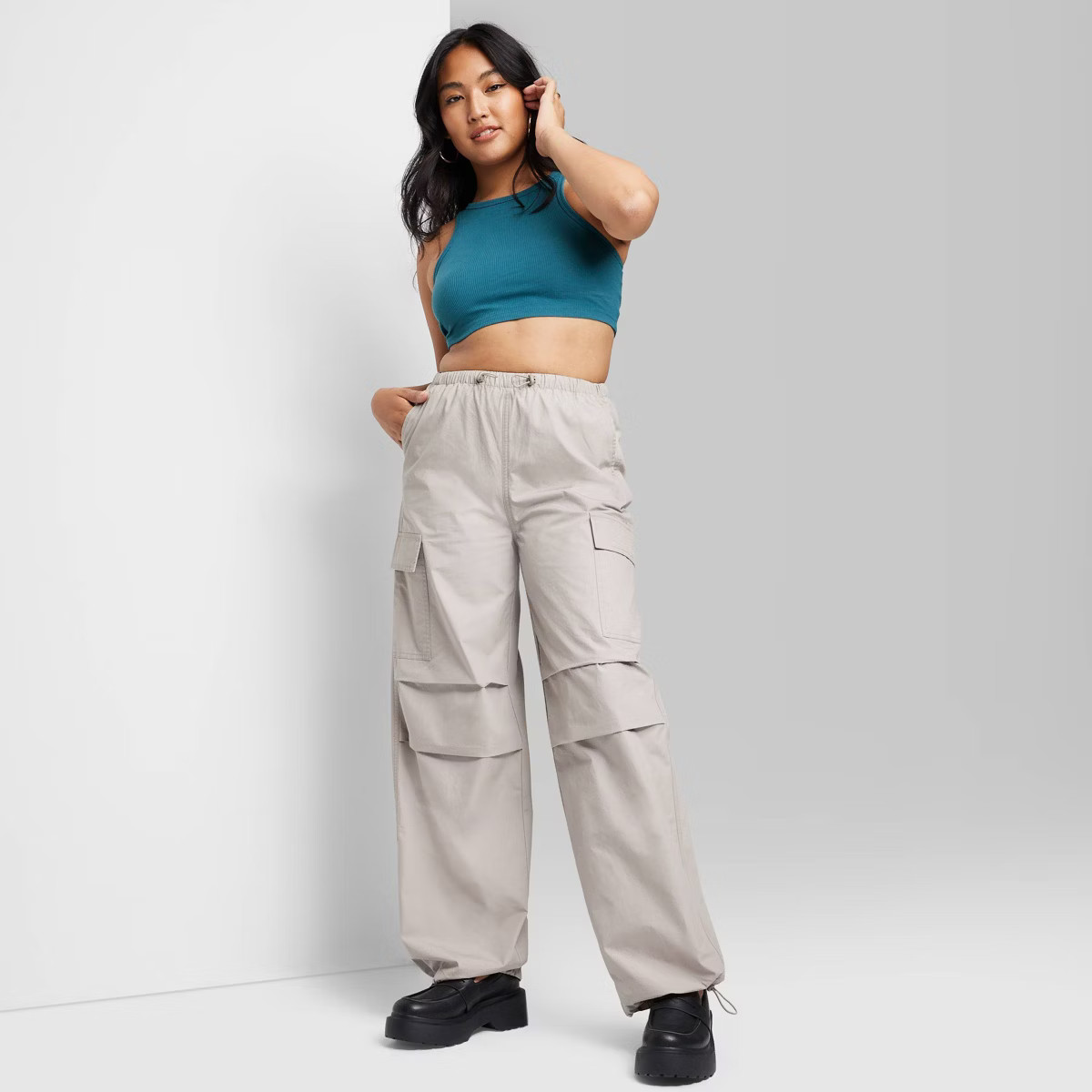 Women's High-Rise Cargo Parachute Pants - Wild Fable™ | Target