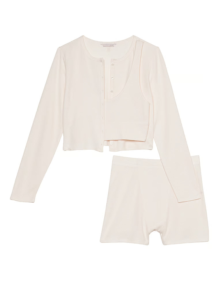 Glow Waffle Three-Piece Short Pajama Set | Victoria's Secret (US / CA )