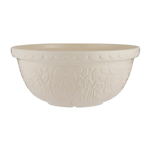 Mason Cash In the Forest S12 (4.25 Qt) Embossed Mixing Bowl | Fox (Cream) | Amazon (US)