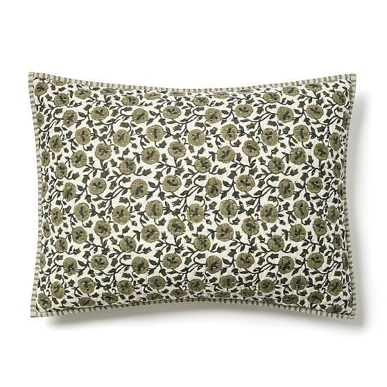Laney Floral Standard Sham, Elm | West Elm (US)