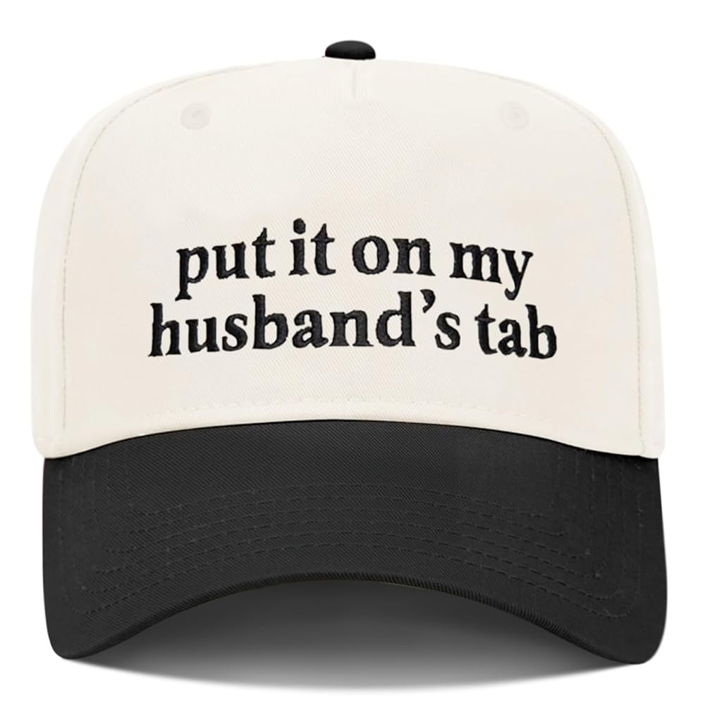 Put It On My Husband's Tab Funny Trucker Hats Women Vintage Adjustable Baseball Cap Embroidery Fa... | Amazon (US)