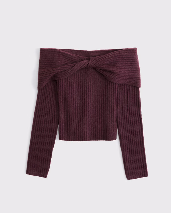 Women's Off-The-Shoulder Twist Sweater | Women's Extra 15% Off Select Styles | Abercrombie.com | Abercrombie & Fitch (UK)