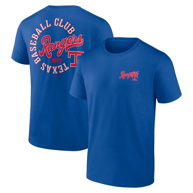 TEXAS RANGERS Mens Primry Color Cotton 2-Hit Short Sleeve Coop Circle Tee | Walmart (US)