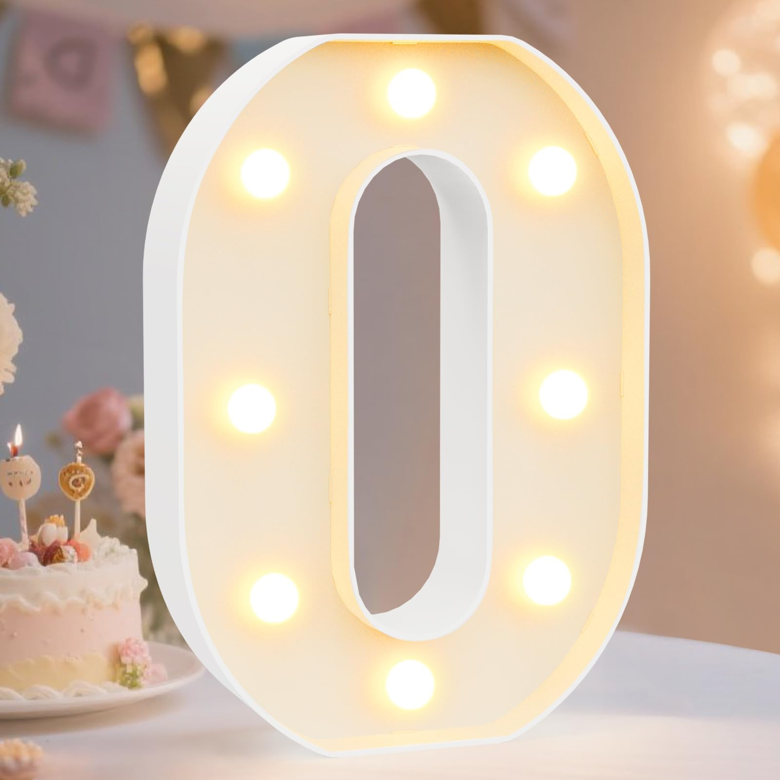 Pooqla Decorative Led Light Up Number Letters, White Plastic Marquee Number Lights Sign Party Wed... | Amazon (US)