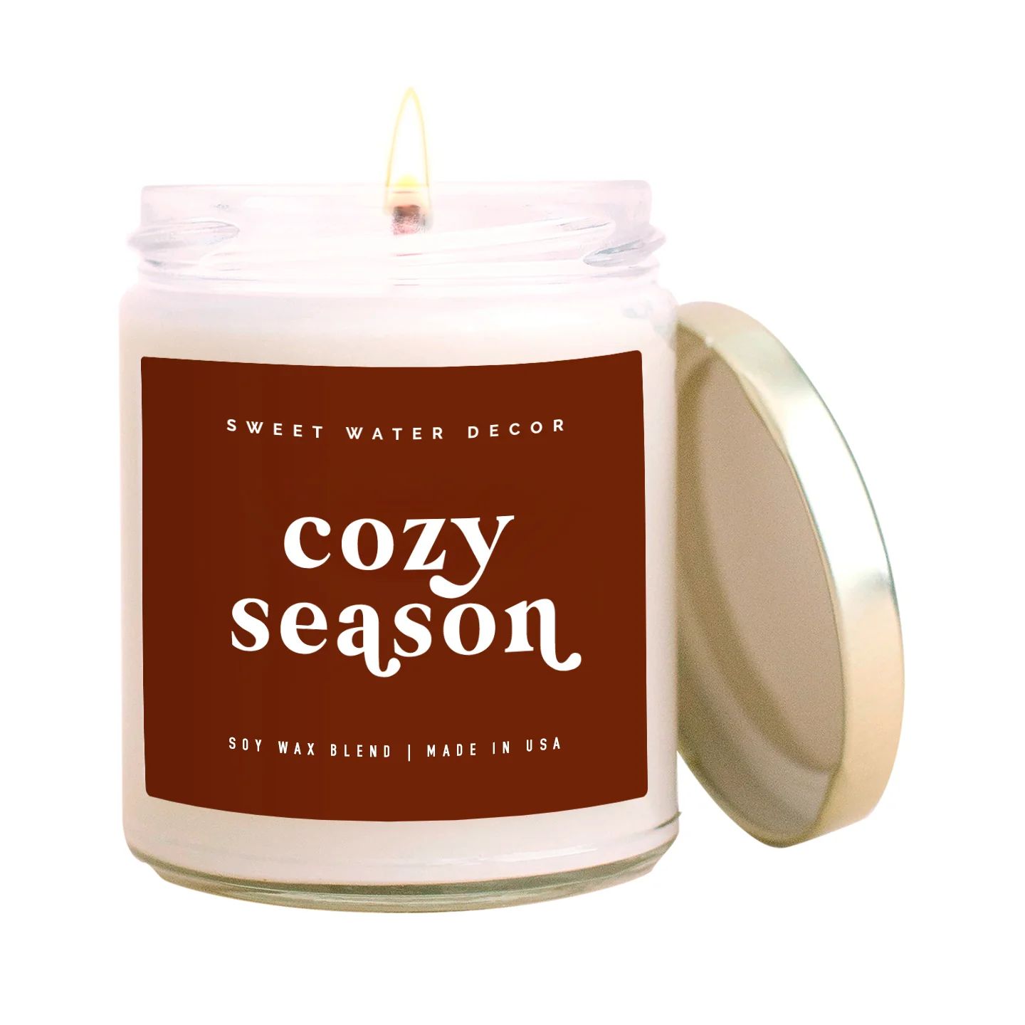 Cozy Season Soy Candle - Clear Jar - 9 oz | Sweet Water Decor, LLC