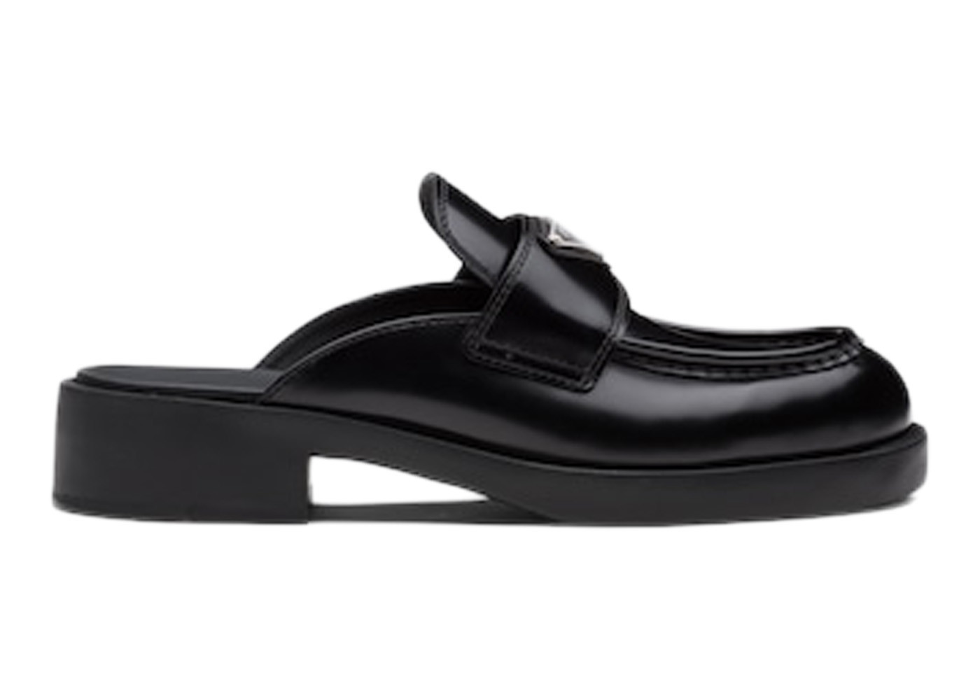Women's Prada 40mm Mule Brushed Leather Sneakers in Black | StockX