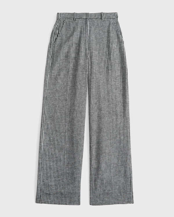 Women's Tailored Linen-Blend Wide Leg Pant | Women's Matching Sets | Abercrombie.com | Abercrombie & Fitch (US)