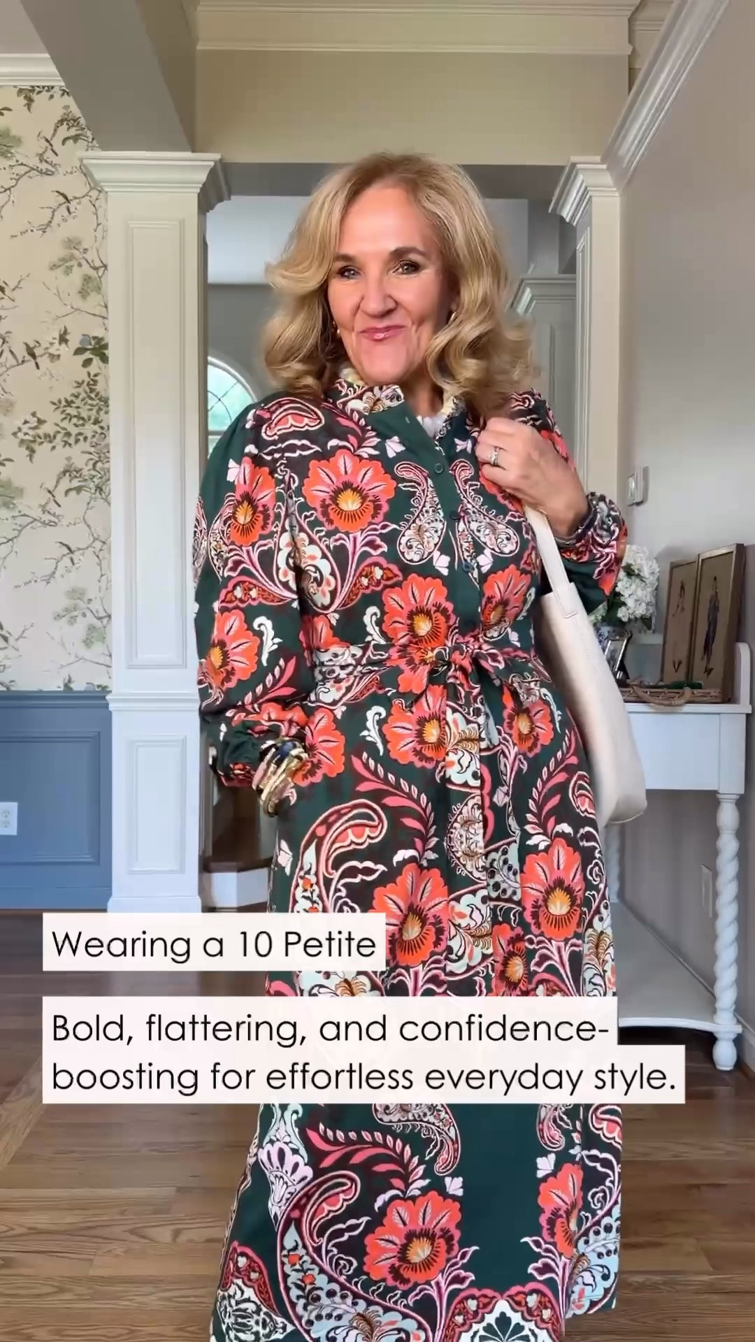 This green floral paisley dress is such a beautiful statement piece. The defined waist and flowing silhouette create a flattering shape, while the rich green, coral, and pink print makes it feel feminine and polished for lunches, events, or special occasions.

💡 LTK MADE EASY
❤️ Heart = Support my posts!
🔖 Save = Get sale & restock alerts
📋 Lists = Keep favorites organized
📲 Share = Send lists and products to a friend. Hello, Christmas List!
💬 Comment = Ask me anything about what I'm wearing.:-)

#LTKdayinmylife #LTKootd #LTKOver40