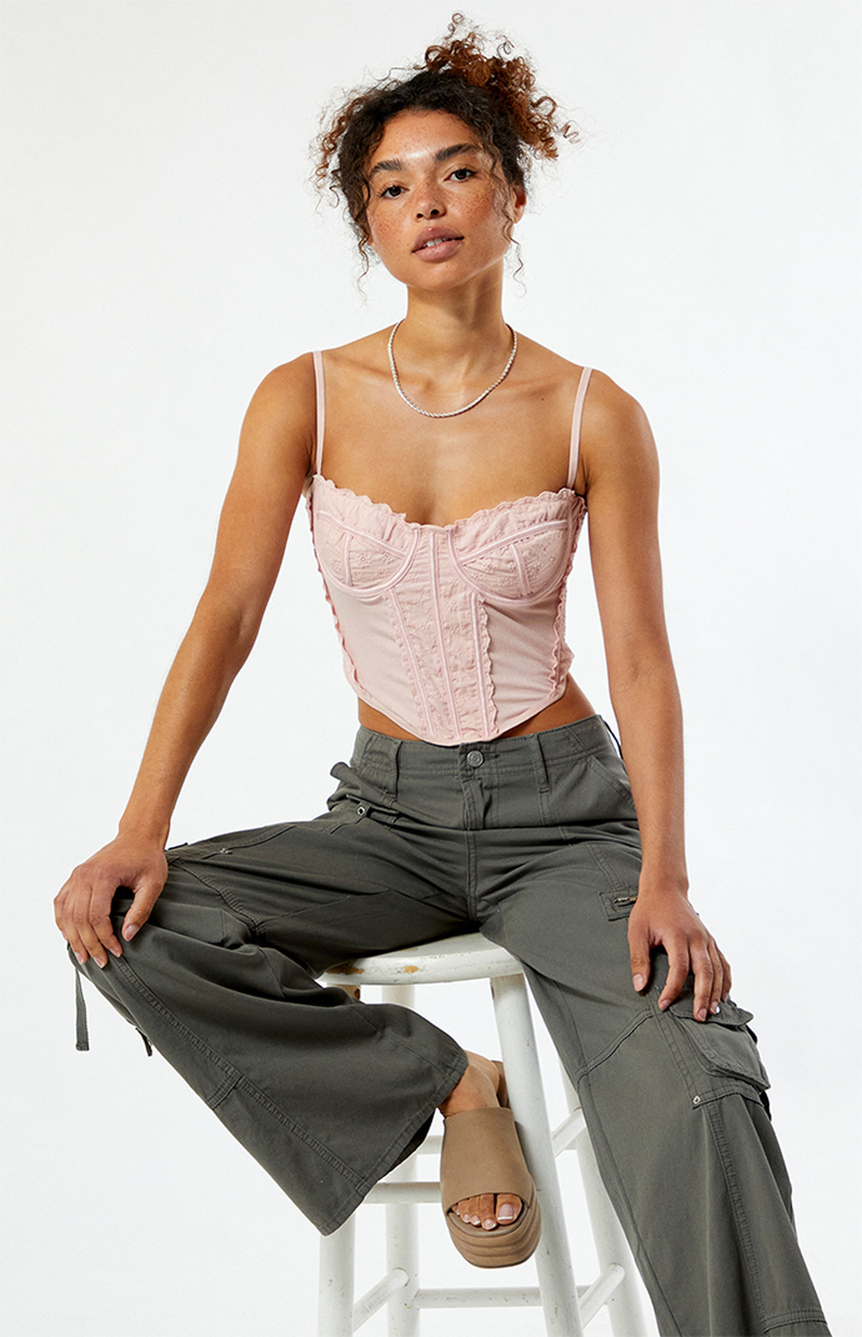 LA Hearts Pointelle Knit Corset | PacSun