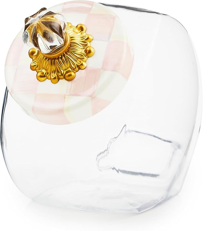 MACKENZIE-CHILDS Sweets Jar with Enamel Lid, Small Glass Cookie Jar or Kitchen Jar, 0.5-Gallon Ca... | Amazon (US)