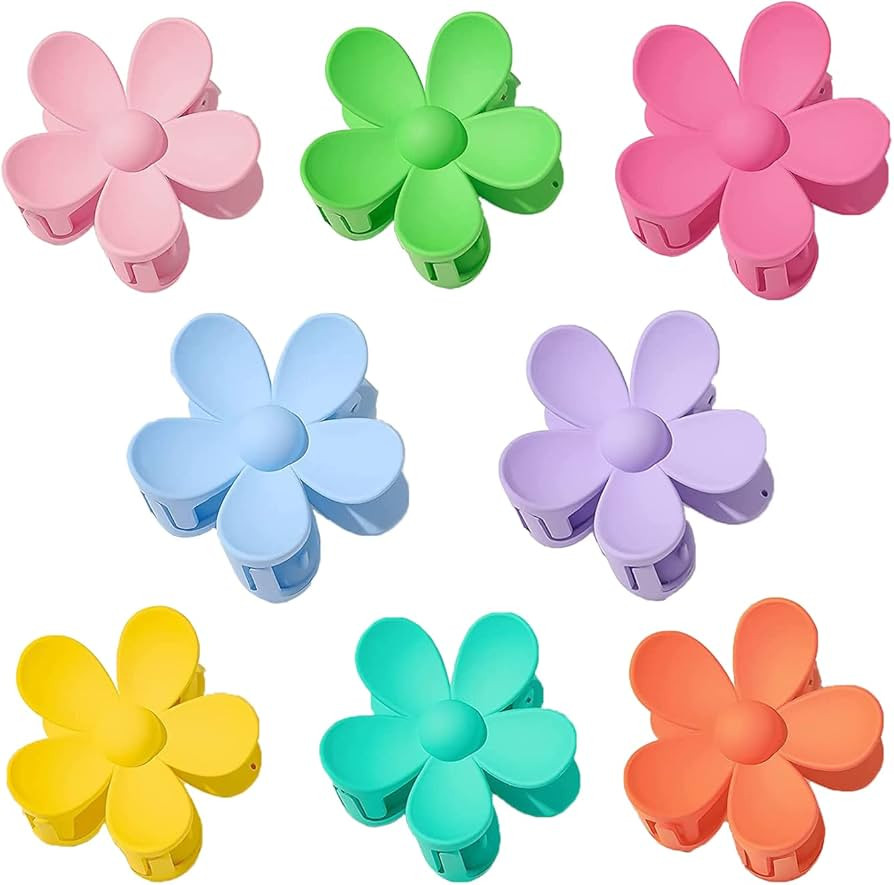 Aniuge Flower Claw Clips,Matte Flower Hair Clips,Cute Claw Clips for Thick Hair,Non-Slip Strong H... | Amazon (UK)