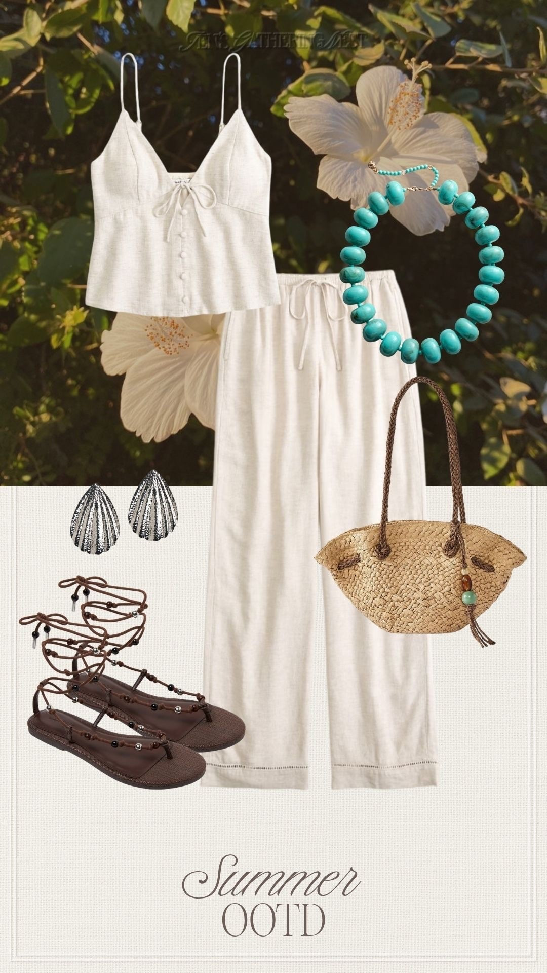 Cutie summer OOTD 🤎 🐚 

#summeroutfit #vacay #vacation #linenset #abercrombie #target #sandals #strawbag #turquoise #shellearrings #resortwear #miami #cabo #30a #hawaii

#LTKSeasonal #LTKTravel #LTKootd