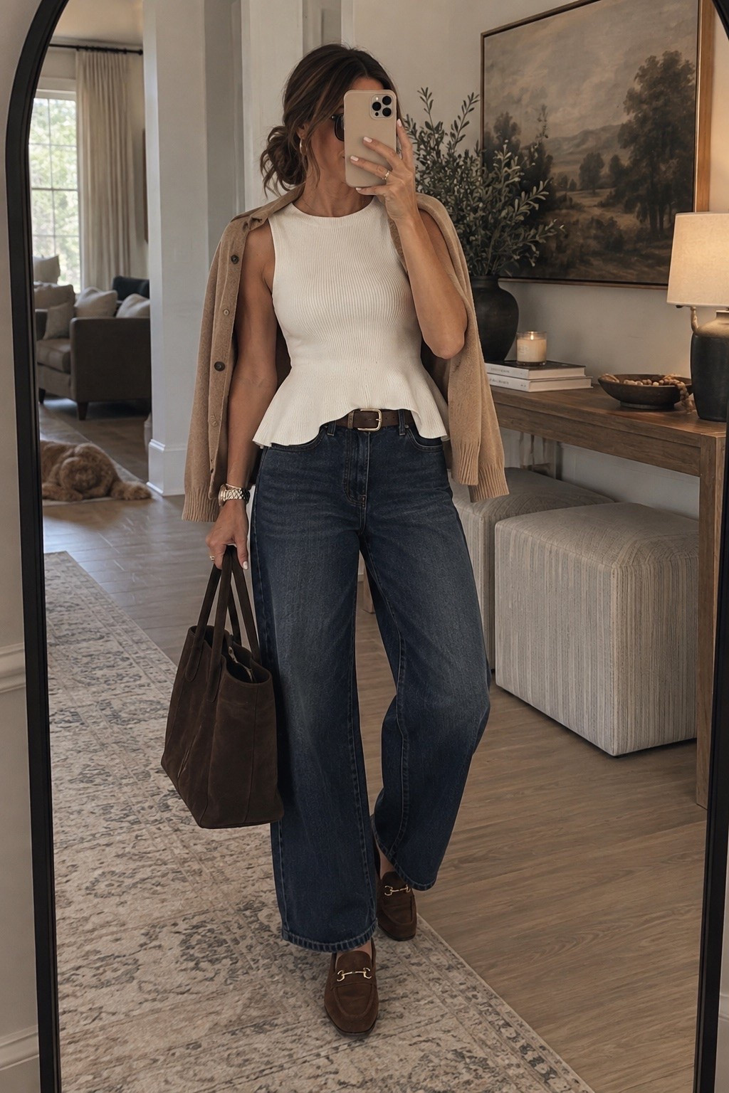 Fall neutrals + Abercrombie denim 🤎 This peplum sweater tank and dark wash barrel jean combination is SO good for fall. Add brown suede loafers, a structured tote and a cardigan over the shoulders for an effortless elevated look. #AbercrombieOutfit #FallOutfitIdeas #PeplumTop #BarrelJeans #BrownAccessories #LTKFallFashion

#LTKootd #LTKSaleAlert #LTKSeasonal