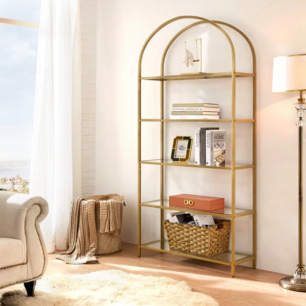 Mcandrew 72.2" H x 32.7" W Metal Etagere Bookcase | Wayfair North America