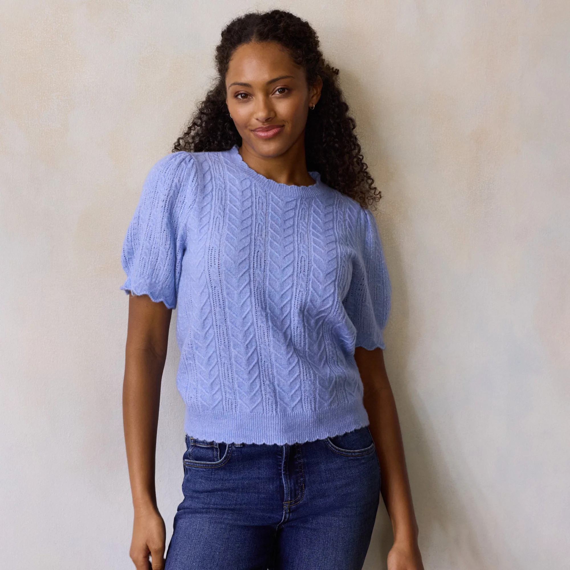 Women's LC Lauren Conrad Short Sleeve Pointelle Sweater | Kohl's