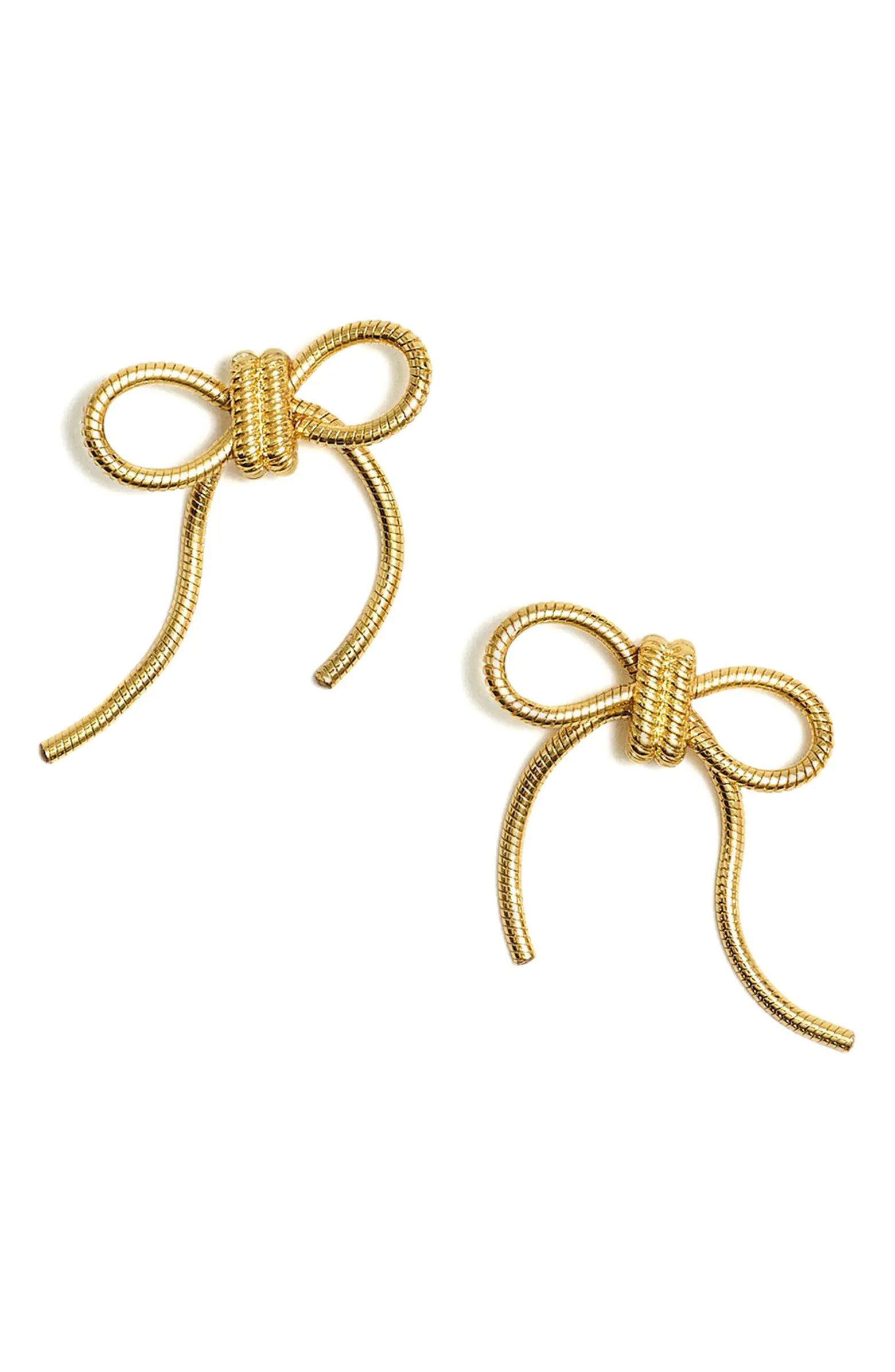 Snake Chain Bow Statement Earrings | Nordstrom