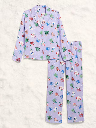 Printed Flannel Pajama Pant Set for Women | Old Navy (US)