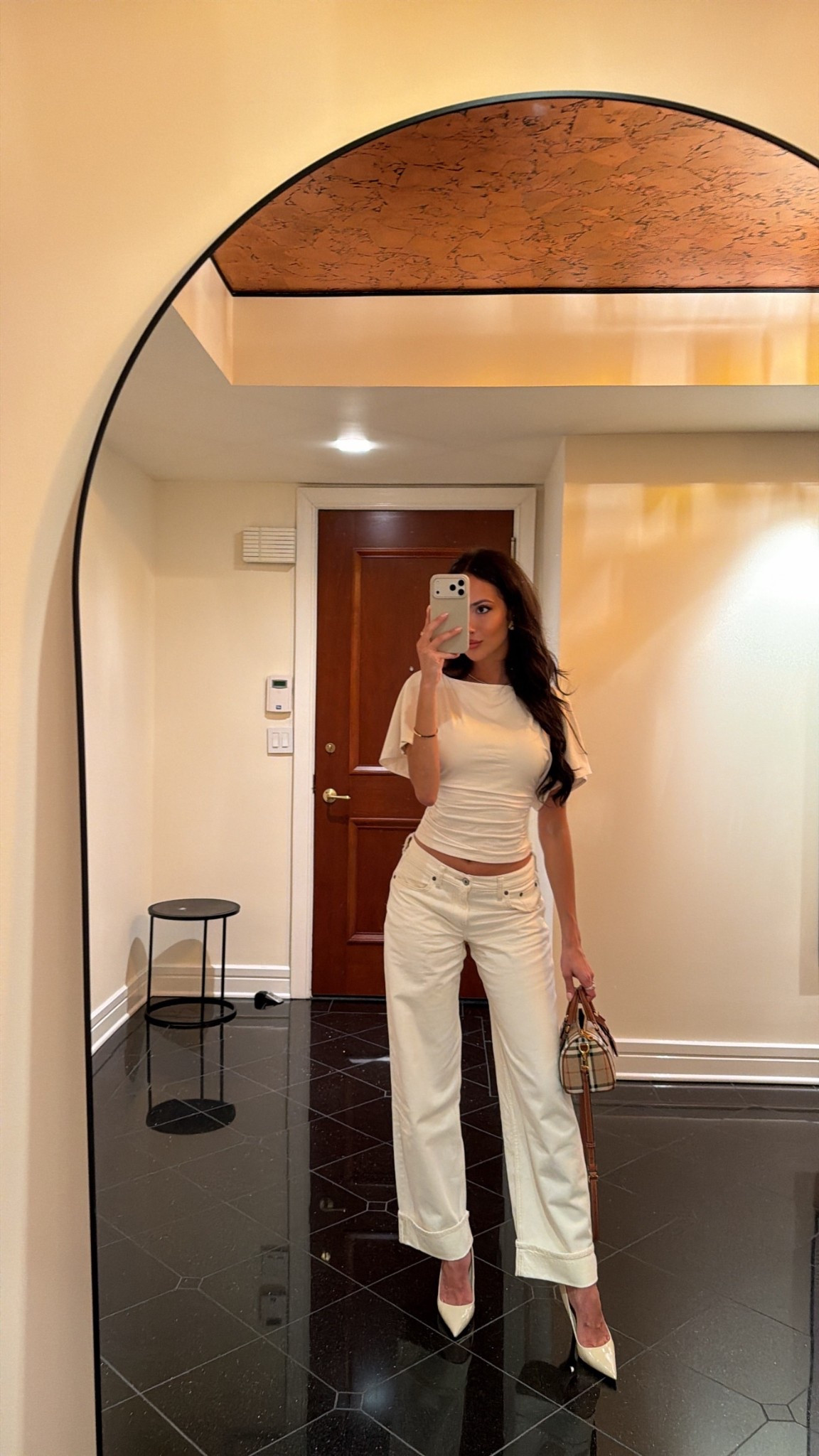 Ootn🤍 size xs top, 25 curve jeans. Heels are from Zara 

#LTKTall #LTKgrwm #LTKootd