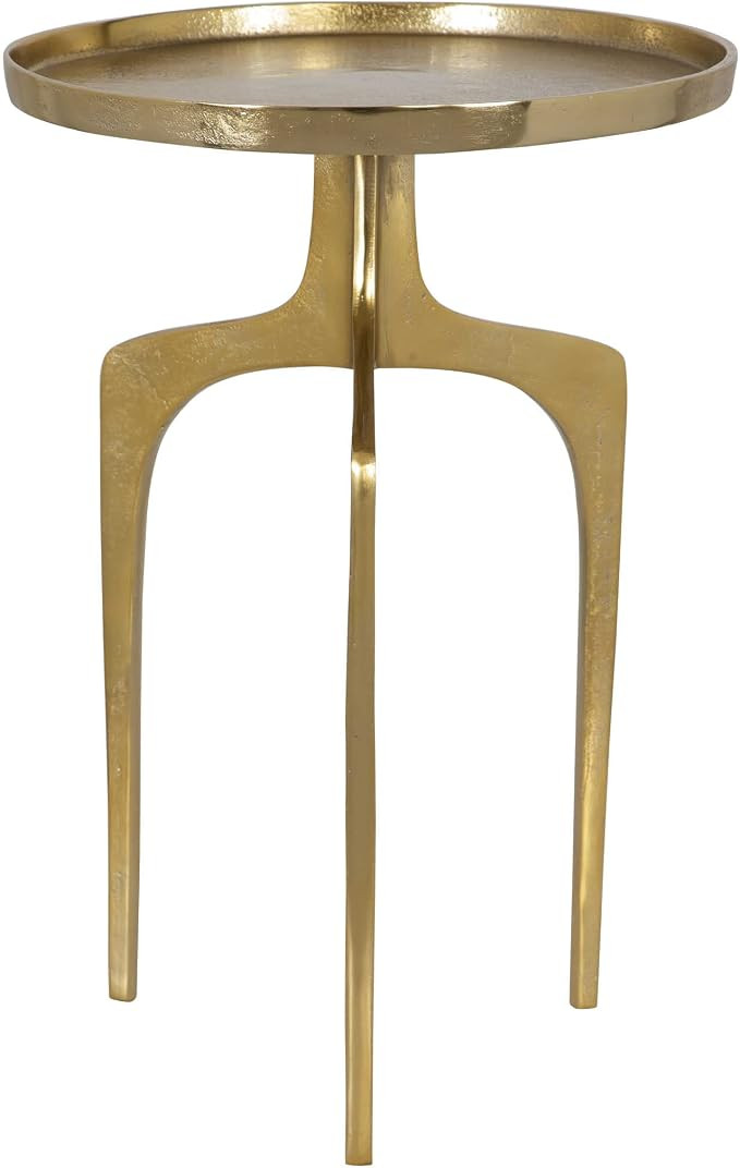 Moss + Fig Century Modern Side Table | Gold Round Accent Table (15 in. W x 22 in. H) | Amazon (US)