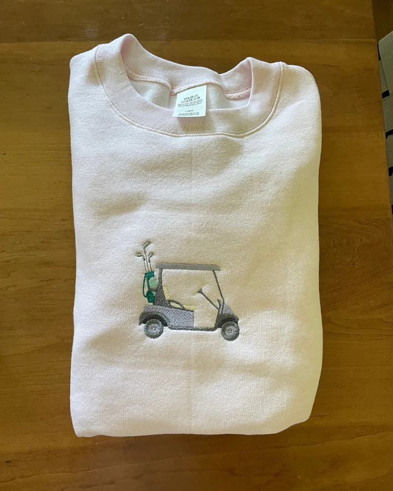 Embroidered Golf Cart Crew Neck Sweatshirt - Etsy | Etsy (US)