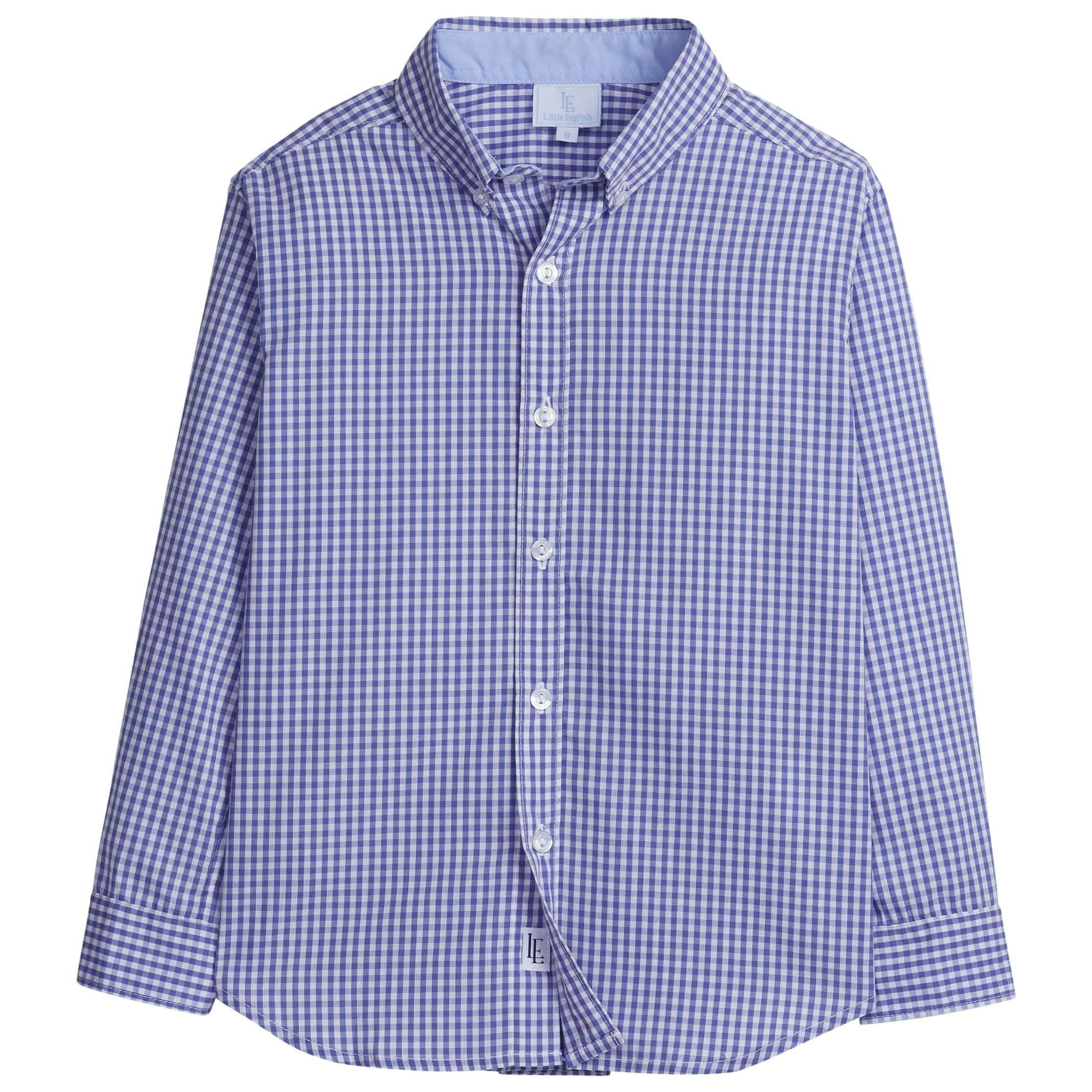 Boy's Button Down Shirt - Kid's Gingham Clothing | Little English