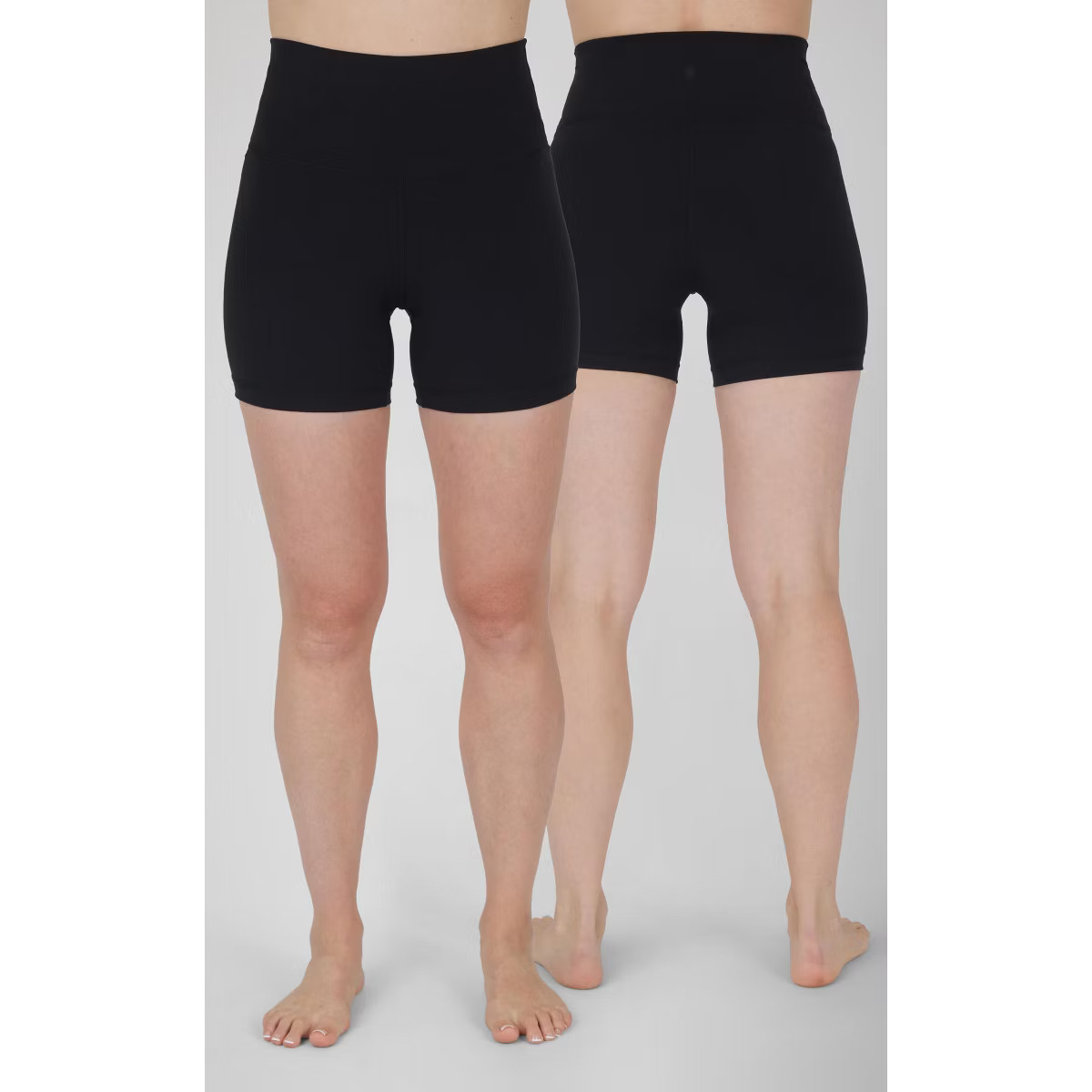 Yogalicious Womens 2 Pack Lux Crossover Front V-Back Elastic Free High Waist 5" Bike Short and Lu... | Target