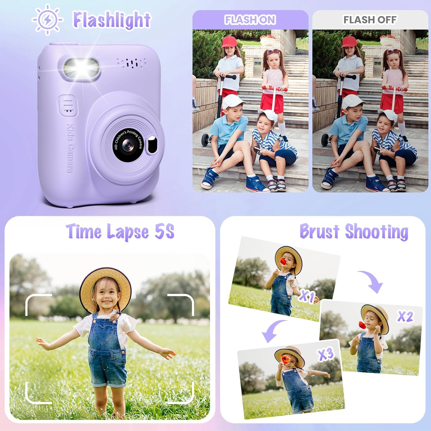Kids Camera Instant Print, 3.0" HD 32MP Kids Camera Christmas Birthday Gifts for 3 4 5 6 7 8 9 10... | Amazon (US)