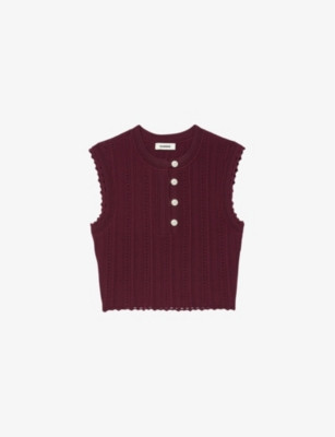 SANDRO - Button-down sleeveless stretch-knit jumper | Selfridges.com | Selfridges