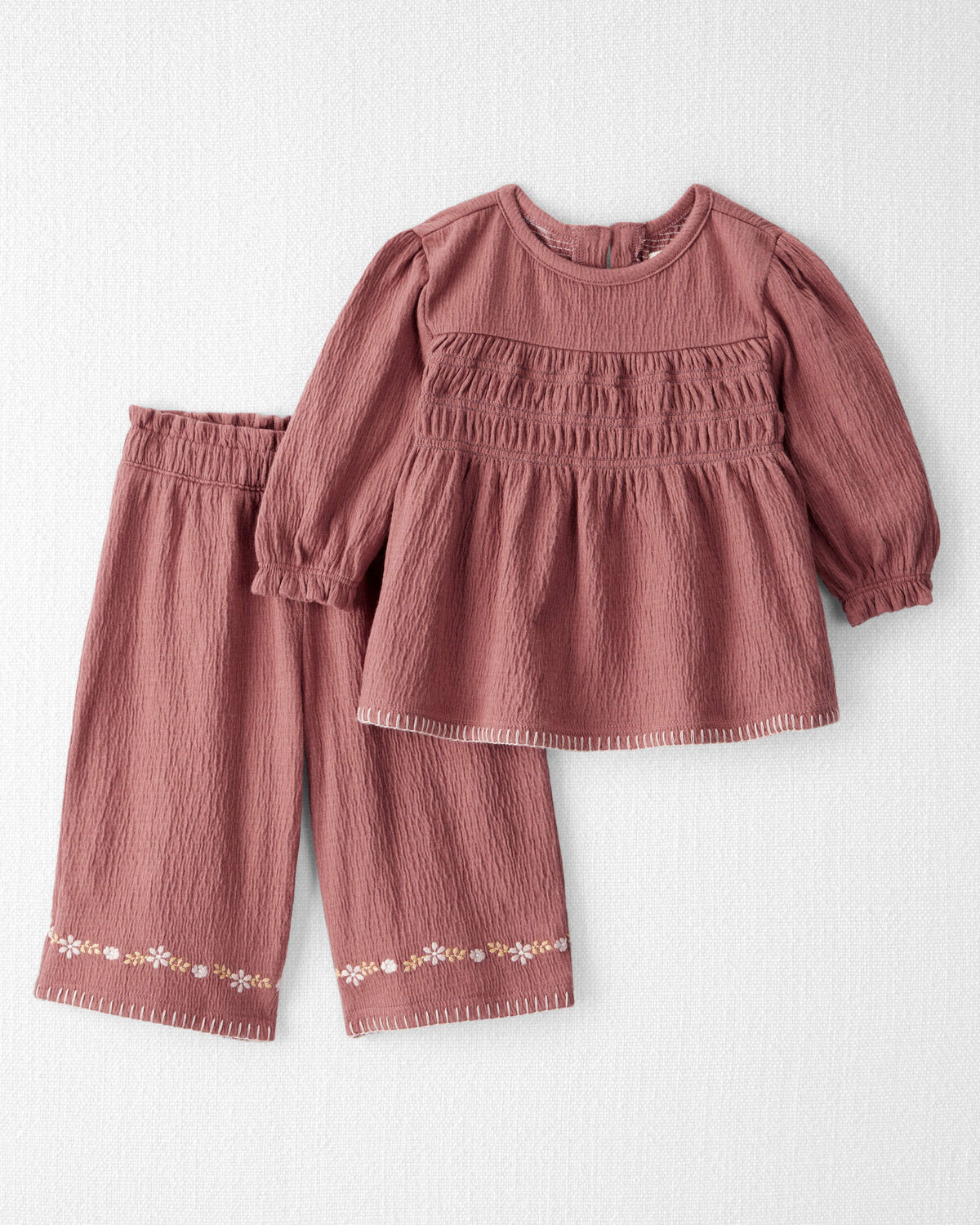 Baby Girl 2-Piece Organic Cotton Crinkled Knit Set - Little Planet | Carter's | Carter's Inc