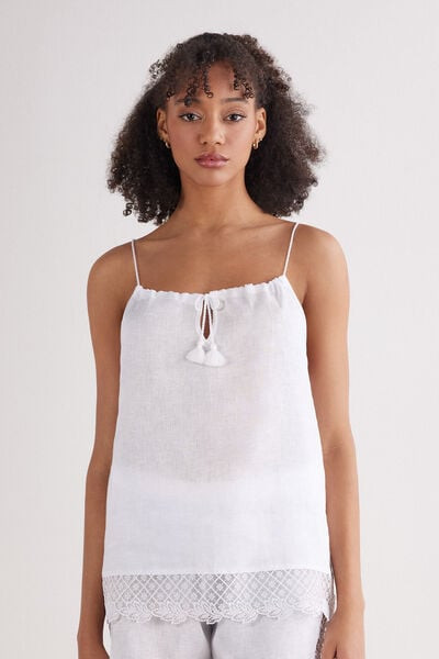 Intimissimi Sophisticated Allure Linen Top Woman White Size L | Intimissimi (US)