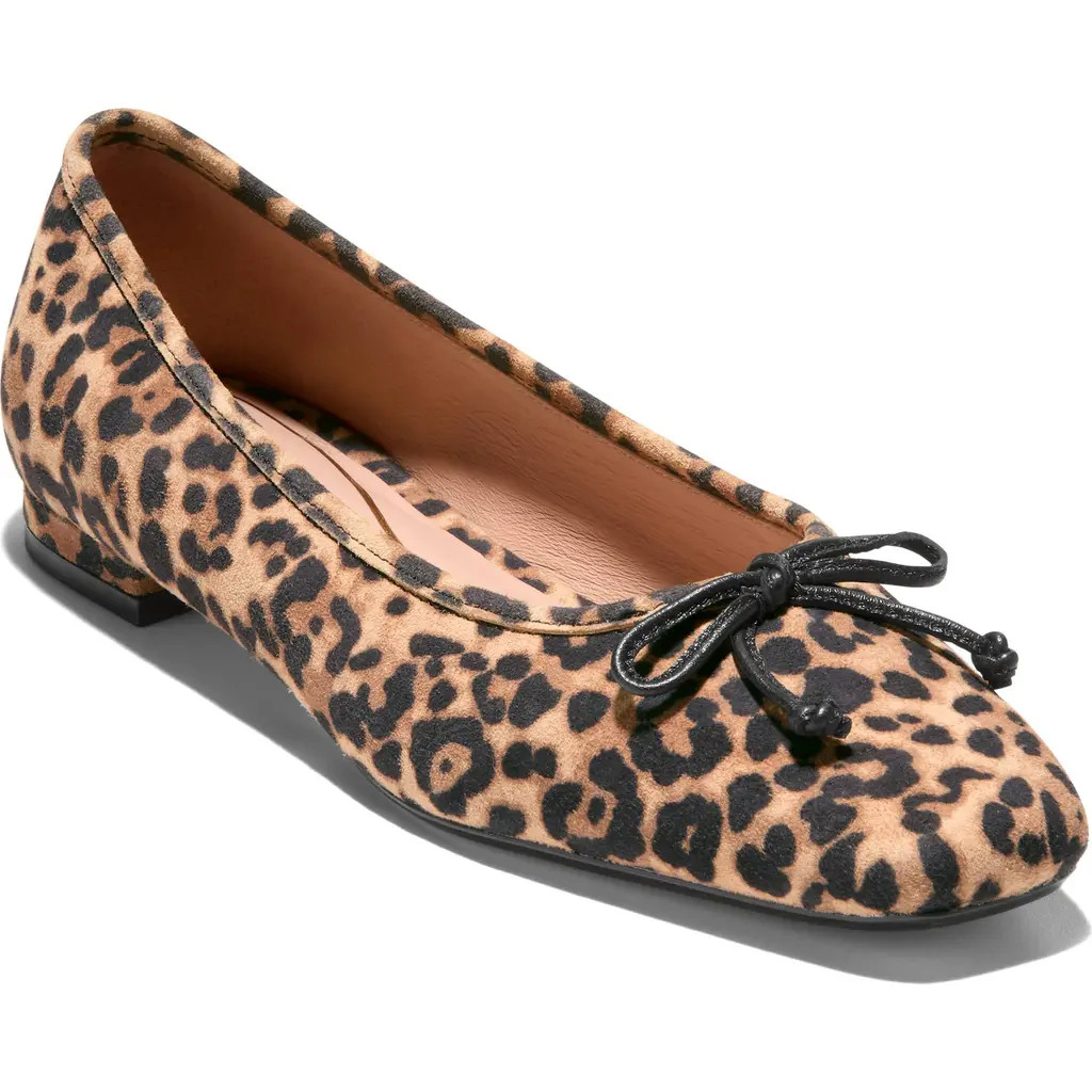 Cole Haan Bethany Ballerina Flat in Light Leopard Suede at Nordstrom, Size 9.5 | Nordstrom